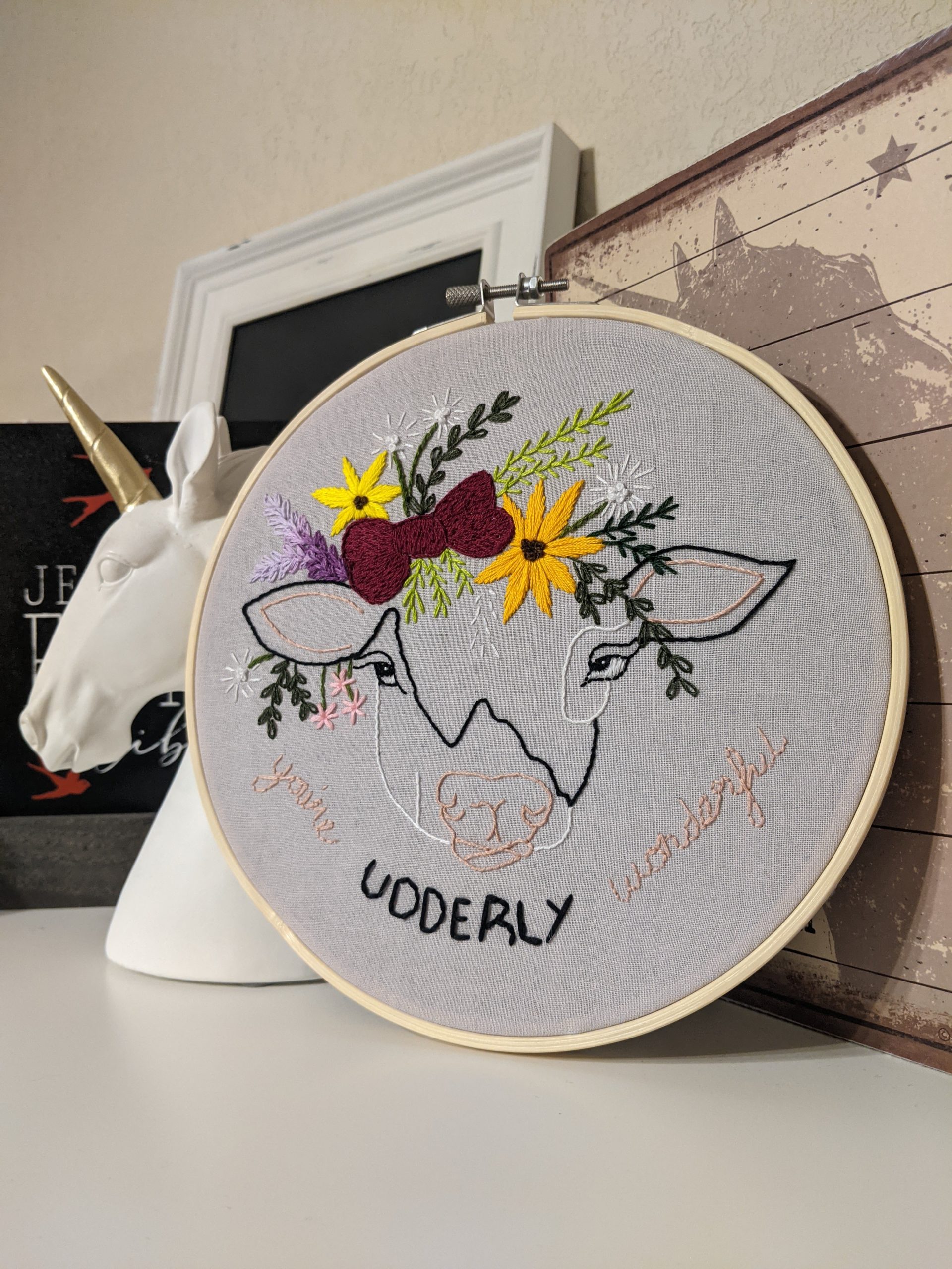 you're udderly amazing embroidery