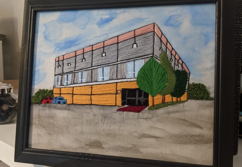 The Office Building Embroidery
